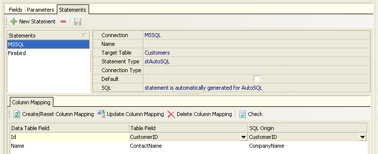 Column Mapping MSSQL mapping